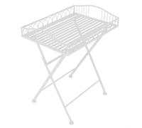 Charles Bentley Wrought Decorative Iron Garden Side Table - White