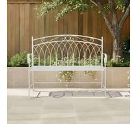 Charles Bentley Wrought Iron Feminine Bench - Grey/White in White Charles Bentley White
