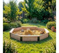 CHARLES BENTLEY XL 2m Wooden Sandpit with Seats & PVC Cover, 200kg Capacity, FSC Certified Wood, Includes Weed-Proof Liner, Large Garden Play, 198x198cm