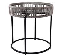 Charles Bentley Zanzibar Coffee Table Grey Side Rattan Side Table Wicker Glass Top Indoor Outdoor Garden Drink Stand