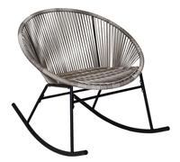 Charles Bentley Zanzibar Rocking Chair Grey Rattan String Seat Furniture Indoor Outdoor Patio Seating