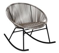 Charles Bentley Zanzibar Rocking Chair Grey Rattan String Seat