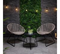 Charles Bentley Zanzibar Tea for Two Bistro Set Grey Cafe 2 Chairs & Table Charles Bentley Multicolor