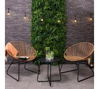 Charles Bentley Zanzibar Tea for Two Bistro Set Natural Cafe 2 Chairs and Table