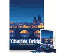 Charles Bridge, Czech Republic at Night Adults 1000 Piece Jigsaw Puzzle Mental Sharpness Mindful Leisure Precise Fit Fine Xmas Gift (50x75cm)