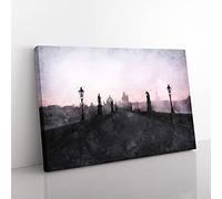 Charles Bridge in Prague Canvas Wall Art Print 30x20 Inch