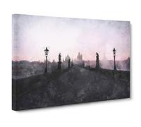 Charles Bridge in Prague Canvas Wall Art Print 30x20 Inch