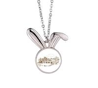 Charles Bridge Prague Czech Landmark Rabbit Necklace Pendant Bunny Animal Jewelry Gift