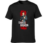 Charles Bronson Mr. Majestyk The Law I Death Wish Vigilante Melon Farmer Movie Unisex T-Shirt Printed Tee Graphic Top Men Black Shirt(Medium)