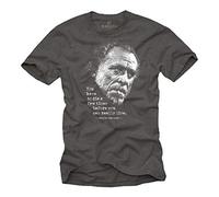 Charles Bukowski T-Shirt Poems - Quote Cool Slogan Funny Message - Grey S