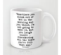 Charles Bukowski Typewriter Quote Morning Coffee or Tea Cup Geramic Novelty Funny Gift Mug 11 Ounces Coffee Mug