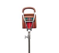 Charles Buyers Adjustable Seat Stick with Leather Seat and Stewart Tartan Insert