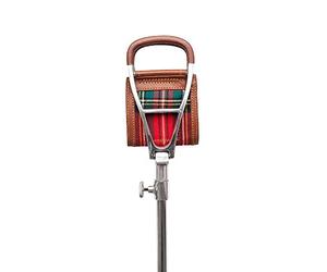 Charles Buyers Adjustable Seat Stick with Leather Seat and Stewart Tartan Insert