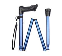 Charles Buyers Height Adjustable Folding Walking Stick - Wrist Cord & Ferrule Included (Left Hand)