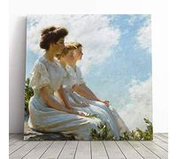 Charles C. Curran On The Heights Canvas Print | Gallery Wrapped 30mm Frame Wall Art | 20x20 inches | Ready to Hang | Contemporary Picture | Living Room Bedroom Lounge Office