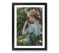 Charles C. Curran Scent of The Apple Framed Print | A2 Oak Framed Wall Art | Ready to Hang | Modern Nature Picture | Living Room Bedroom Lounge Office