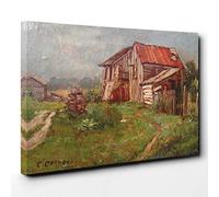 Charles Conner The Old Sheds Canvas Print | Gallery Wrapped 30mm Frame Wall Art | 30x20 inches | Ready to Hang | Modern Picture | Living Room Bedroom Lounge Office