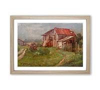 Charles Conner The Old Sheds Framed Print | A2 Oak Framed Wall Art | Ready to Hang | Modern Nature Picture | Living Room Bedroom Lounge Office