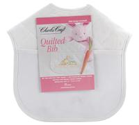 Charles Craft Quilted Baby Bib 14 Count 9"X9"-Solid White BB4992-6750