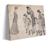 Charles Dana Gibson 1903 Art Print - After Fifteen Years, When She Refused Him He Vowed He Would Never Marry - Vintage Illustrative Poster Depicting Edwardian Figures Canvas Painting Wall Art Decorat