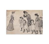 Charles Dana Gibson 1903 Art Print - After Fifteen Years, When She Refused Him He Vowed He Would Never Marry - Vintage Illustrative Poster Depicting Edwardian Figures Wall Art Aesthetic Canvas Paintin