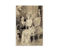 Charles Dana Gibson The Proposal Poster - Late 19th Century American Illustration Wall Art Featuring Elegant Couple in Intimate Scene Canvas Art And Wall Art Picture Print Modern Family Bedroom Decors