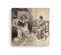 Charles Dana Gibson's A Kind Suggestion 1893 - Victorian Poster Art with Two Women in A Conversation Setting for Wall Decor Room Aesthetic Print Art Wall Painting Canvas Modern Bedroom Decor Unframe-