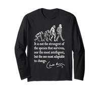 Charles Darwin Evolution Responsive To Change Funny Quote Long Sleeve T-Shirt