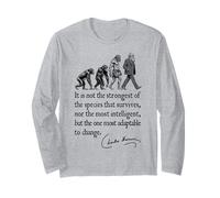 Charles Darwin Evolution Responsive To Change Funny Quote Long Sleeve T-Shirt