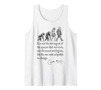 Charles Darwin Evolution Responsive To Change Funny Quote Tank Top