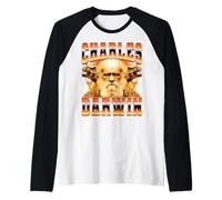 Charles Darwin Evolution Theory 90s Bootleg Style Raglan Baseball Tee