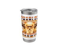 Charles Darwin Evolution Theory 90s Bootleg Style Stainless Steel Insulated Tumbler