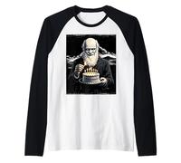 Charles Darwin Evolution Theory Birthday Cake Bday Party Raglan Baseball Tee