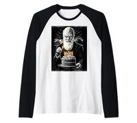 Charles Darwin Evolution Theory Birthday Cake Bday Party Raglan Baseball Tee