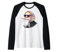 Charles Darwin Evolution Theory Granny Square Crochet Yarn Raglan Baseball Tee