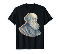 Charles Darwin Evolution Theory Retro Line Art T-Shirt