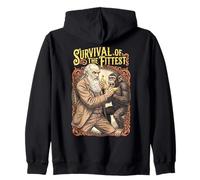 Charles Darwin Monkey Survival Of The Fittest Evolution Zip Hoodie