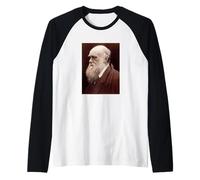 Charles Darwin Portrait Evolution Scientist Naturalist Raglan Baseball Tee