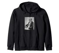 Charles Darwin Portrait Evolution Scientist Naturalist Zip Hoodie