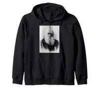 Charles Darwin Portrait Evolution Scientist Naturalist Zip Hoodie