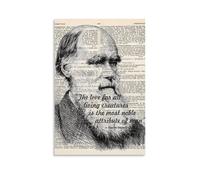 Charles Darwin Quote, Charles Darwin Print, Darwin Poster, Charles Darwin Art, Darwin Wall Art, Science, Biology, Animal Love Poster Print for Teen Boys Room Wall Art Canvas Painting Print 08x12inch(2