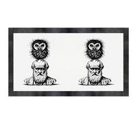 'Charles Darwin With Owl' Pet Feeding Mat (PM00027667)