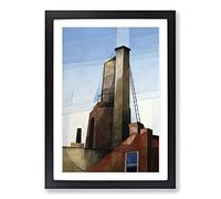 Charles Demuth Buildings Framed Print | A2 Oak Framed Wall Art | Ready to Hang | Modern Cityscape Picture | Living Room Bedroom Lounge Office