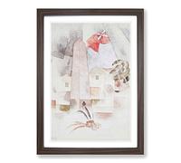 Charles Demuth Monument Bermuda Framed Print | A2 Walnut Framed Wall Art | Ready to Hang | Modern Cityscape Picture | Living Room Bedroom Lounge Office