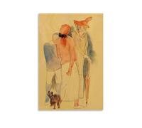 Charles Demuth's Strolling - American Modernism Wall Decor Print Featuring Figures And A Small Dog Wall Art Picture Painting Canvas Prints Artworks Bedroom Living Room Decor Unframe 24x36inch