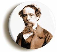 Charles Dickens Portrait Fridge Magnet (Circular 2inch / 50mm Diameter)