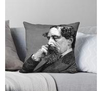 Charles Dickens Portrait Square Pillowcase Polyester Linen Velvet Creative Zip Decor Sofa Cushion Case