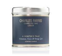 Charles Farris A Winter's Tale Luxury Christmas Scented Tin Candle - Orange Zest, Cinnamon & Cloves - Hand-Poured in England - 40 Hours+ Burn Time
