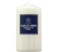 Charles Farris Luxury Ivory Wrapped Pillar Candles (3" x 6") - Made in UK - 75+ Hours Burn Time - Ideal for Weddings, Christmas, Dining & Celebration Events