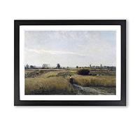 Charles Francois Daubigny Harvest Classic Painting Framed Print | A2 Black Framed Wall Art | Ready to Hang | Classic Historical Picture | Living Room Bedroom Lounge Office